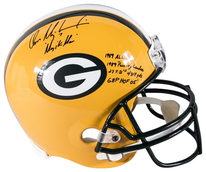 Don Majkowski Autographed Green Bay Packers Full Size Helmet with Stat Inscription 